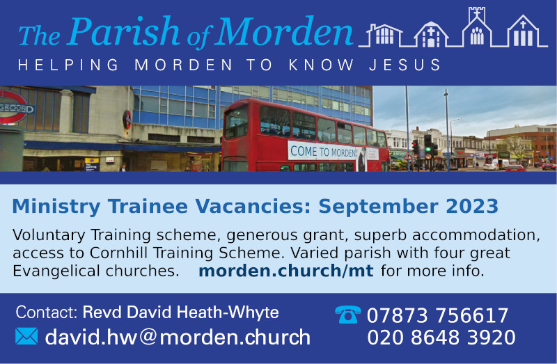 Adverts for Ministry Trainee from September 2023